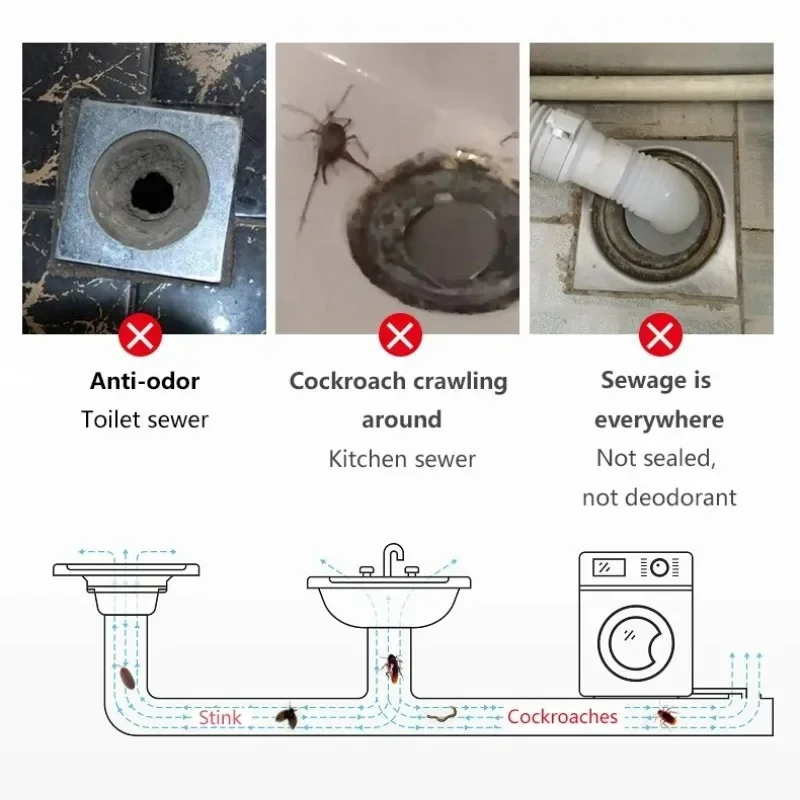 Floor Drainer Inner Core Deodorant Drain Core Toilet Bathroom Floor Drainer Inner Core Sewer Pest Control Silicone Anti-odor Artifact Water Seal No Smell