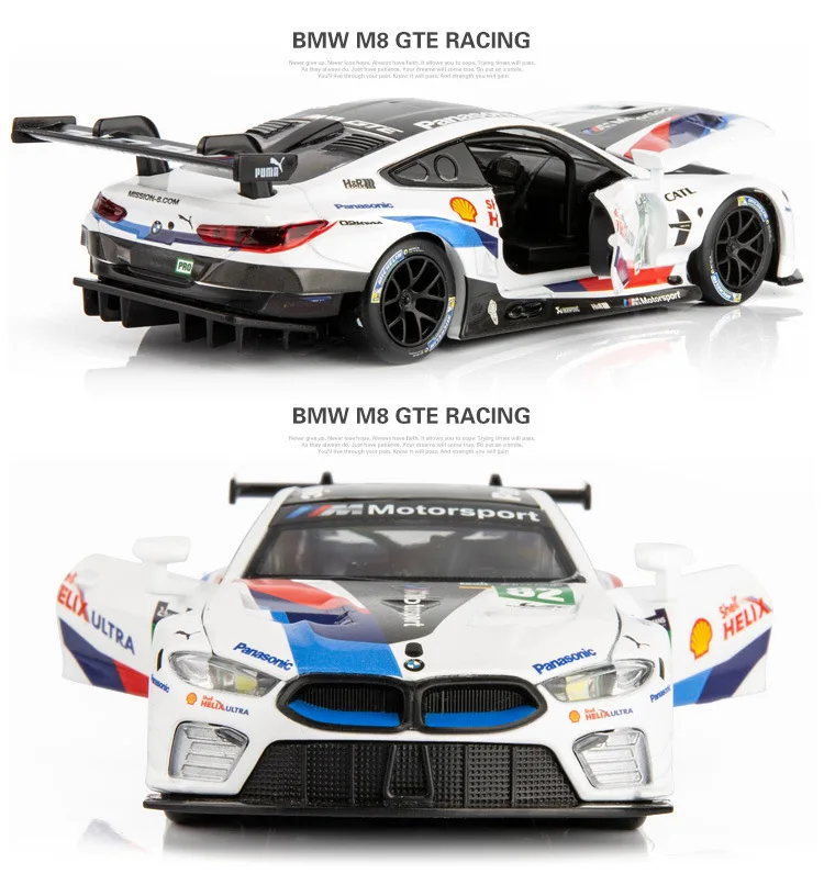 Couleur No.81 Avec bo?�te BMW M8 GTE Le Mans, jouet en m?�tal moul?�, mod?�le de voiture de course 
