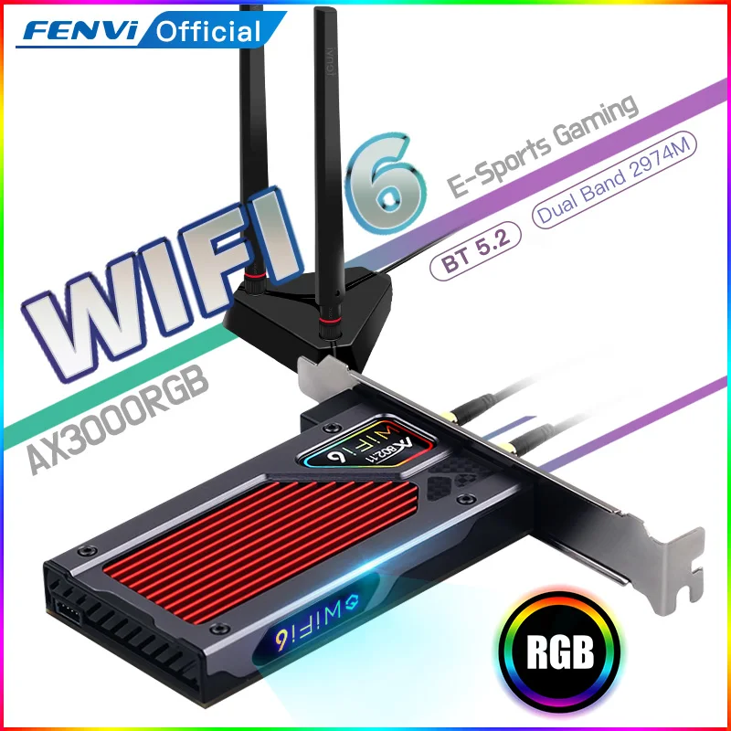 Fenvi 3000mbps Wifi 6 Pcie Bluetooth 5.1dual Band Gaming Wireless Pcie