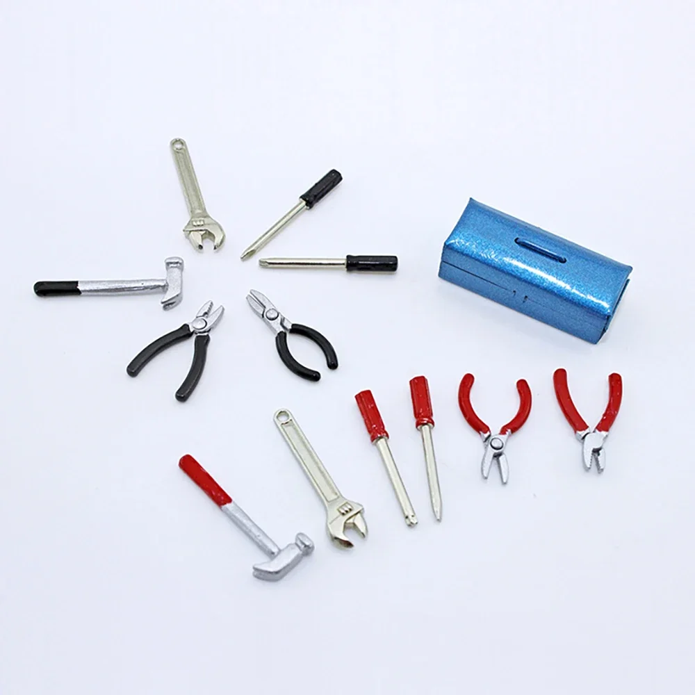 1/12 Doll House Miniature Alloy Repair Tools Simulation Toolbox Model Toys for Mini Decoration Dollhouse Accessories 6