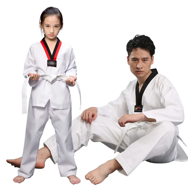Детский халат для тхэквондо Dobok форма каратэ детская одежда мальчиков и девочек