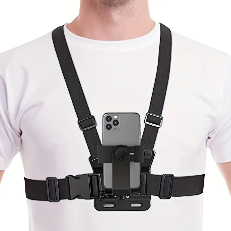 1pc Adjustable Chest Strap Headband,First-Person Perspective for Mobile Phones, Sports Camera Mounting, Cycling Gear