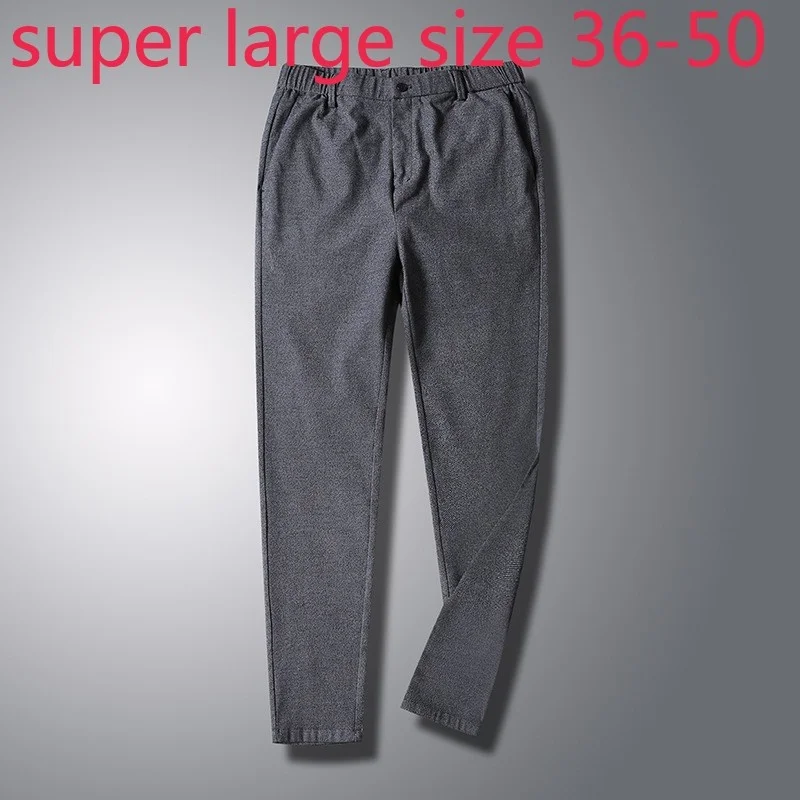 

Large New Arrival Fashion High Super Quality Spring Autumn Men Casual Pants Full Length Plus Size 36 38 40 42 44 46 48 50