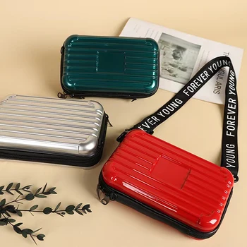 〔CC〕 | Borsa a Forma di Mini Valigia, Borsa da Viaggio alla Moda, Borsa a Tracolla, Borsa Impermeabile, Valigetta Rigida, Borsetta, Pochette