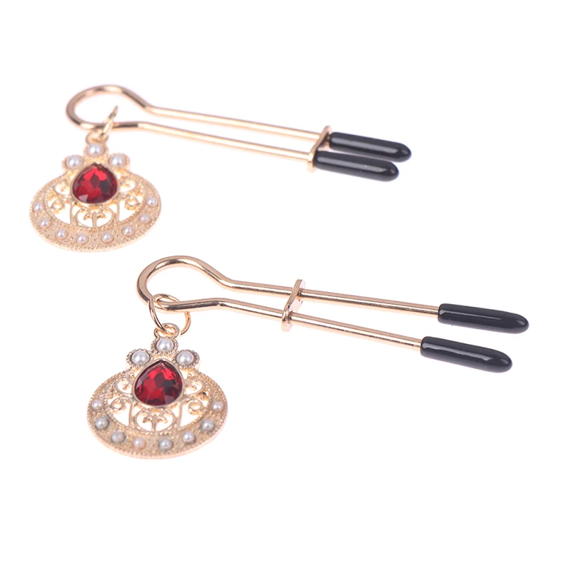 【LM】1Pair Metal Breast Nipple Clips Female Clitoris Clip Body Piercing Jewelry Sex Slaves SM Adult Game Toys