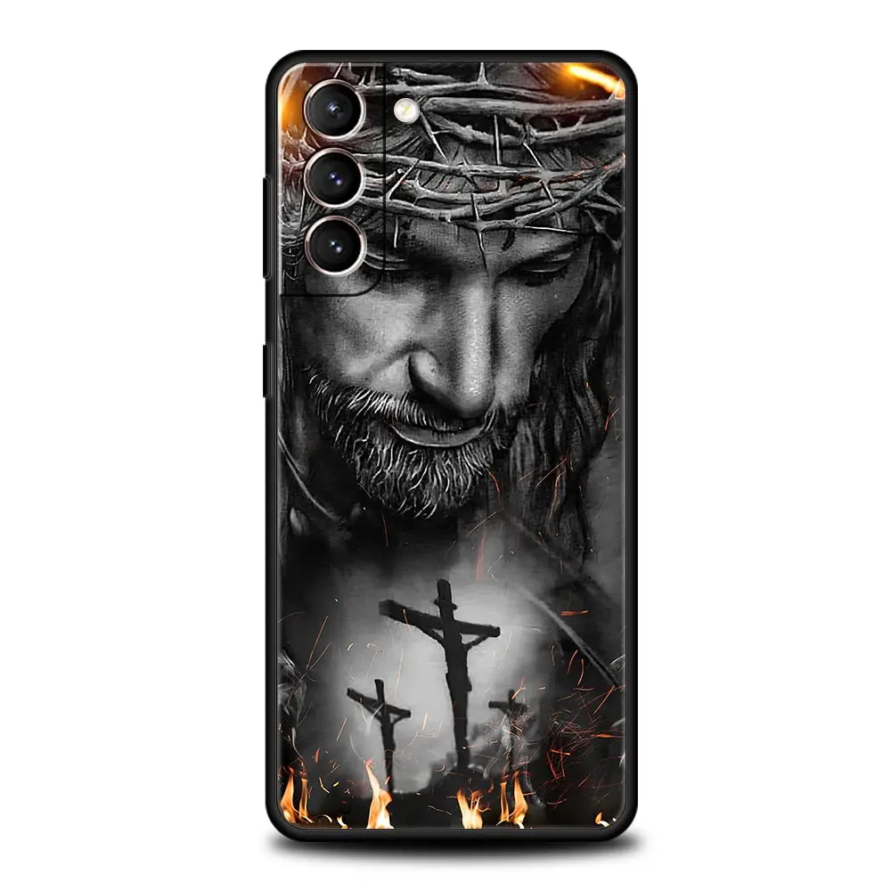 Faith Christian Religious Jesus Clear Phone Case - Black Cover