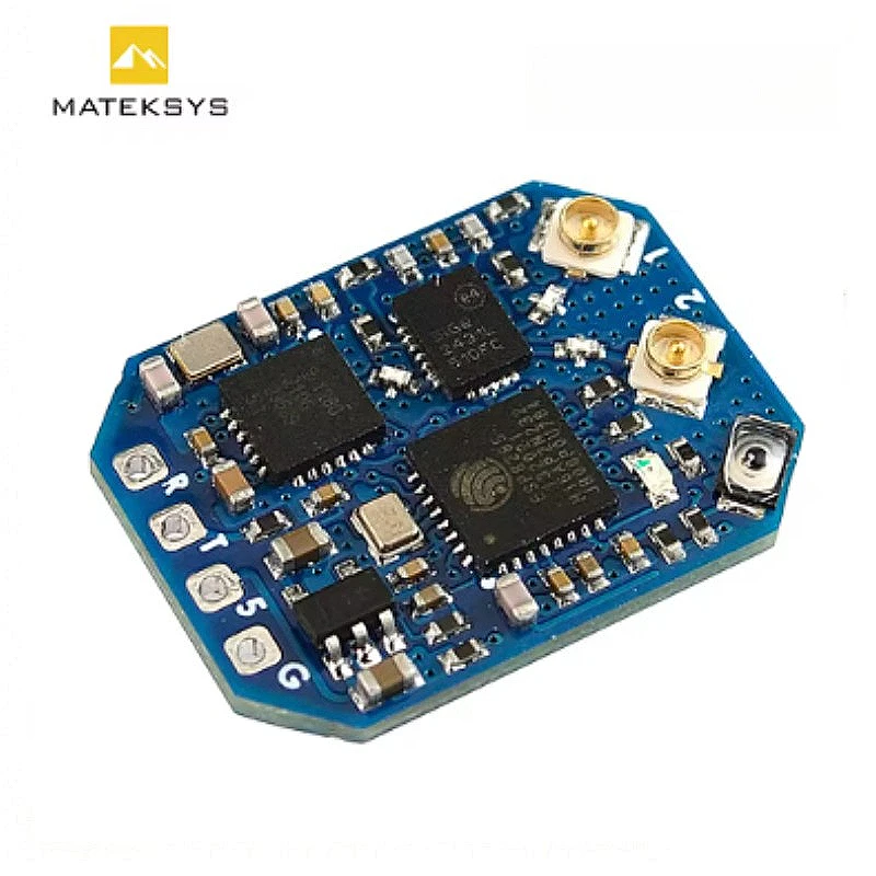 Récepteur MATEKSYS ELRS-R24-D installé sur un drone FPV, prêt pour le racing freestyle.