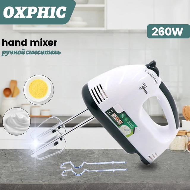 Electric Handheld Mixer 260W 7 Speed Handle Mixer Egg Beater Automatic  Cream Food Cake Mixer Food Blender - AliExpress