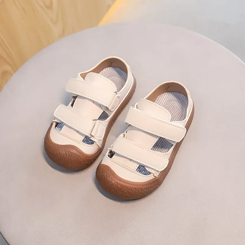 New Girl Sandal Anti Slip Soft Sole Comfort Kid Sandals Simple Roman Soft Sole Boy Shoes Daily Retro Casual Shoe Flat Beach Shoe 6