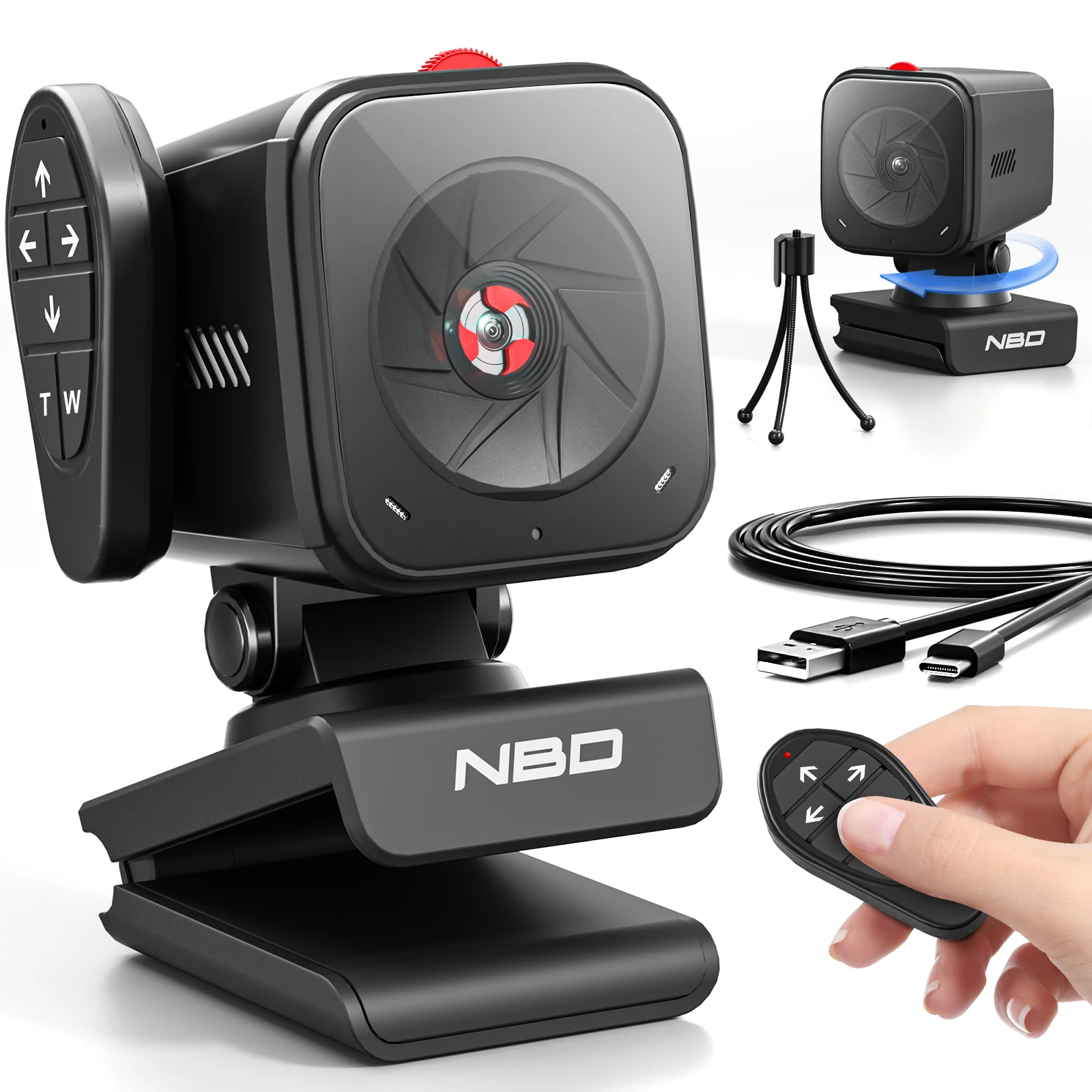 Digital Zoom Autofocus Noise Reduction Remote Control App Control Angle View Photography Video Privacy Cover Webcam
