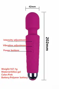 20 Speed Wireless Dildos AV Vibrator Magic Wand for Women Clitoris Stimulator USB Rechargeable Massager Sex Toys A 6