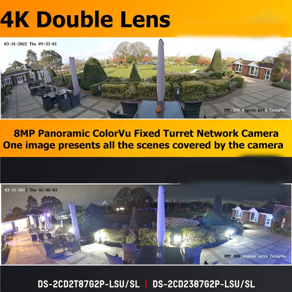 Telecamera IP PoE 4K 8MP Hikvision 2CD2387G2 - Visione Notturna A Colori 24/7 Con Allarme Acustico E Luci Stroboscopiche - Rilevamento Uomo/Veicolo, Audio Bidirezionale
