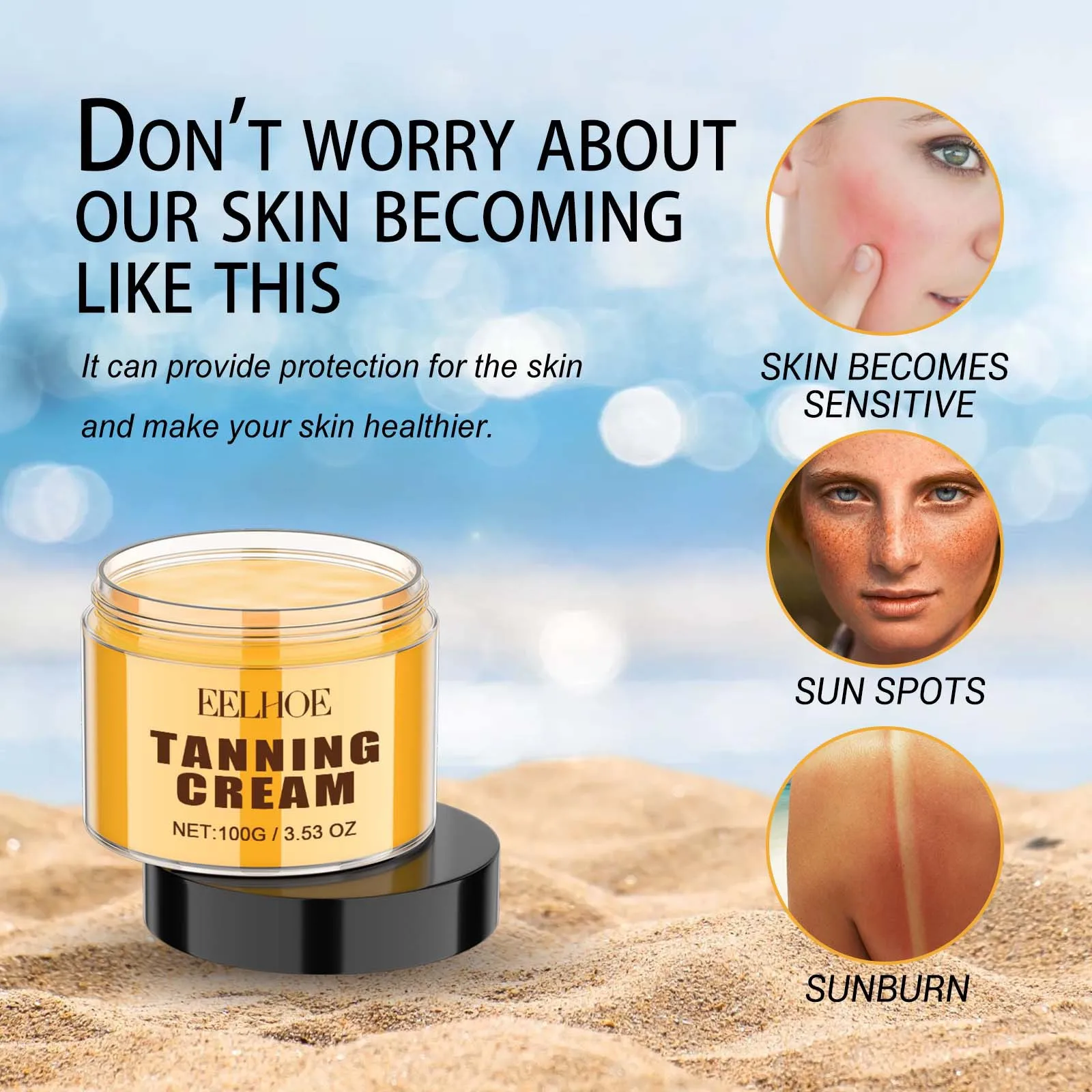 Summer Beach Long Lasting Tanning Body Quick Self Tanning Cream Bronzer Lotion Man Women Sunburn Repair Gel Fake Tan Lotion 100g