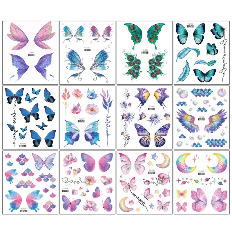 

3D Butterfly Temporary Tattoos Waterproof Lasting Colorful Butterfly Arm Wrist