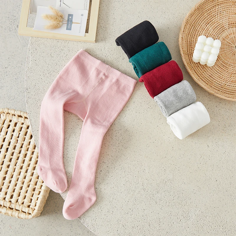 Girls pantyhose for baby girls elastic waist solid color