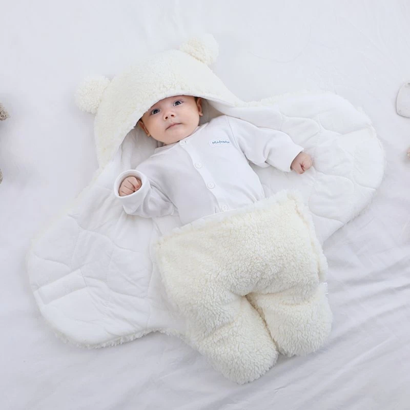 

Soft Newborn Baby Wrap Blankets Baby Sleeping Bag Envelope For Newborn Sleepsack Flannel Thicken Cocoon For Baby 0-9 M 2023 New