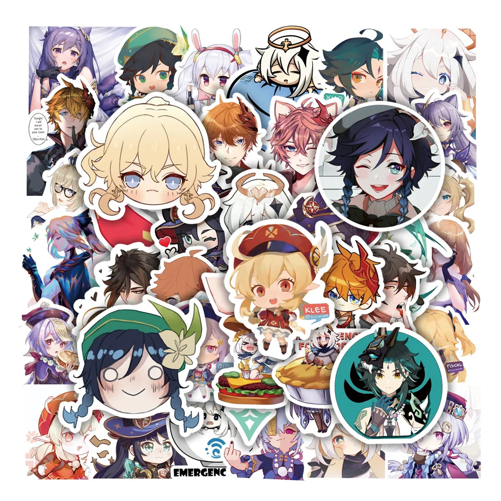 

10/30/50PCS Genshin Impact Graffiti Waterproof Sticker Cartoon Game Creative Trend Decorative Decal Refrigerator GuitarWholesale