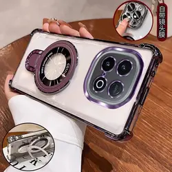 Elegant Electroplating Silicone Phone Case with Stand - Shockproof and Skin - friendly TPU Cover for Vivo iQOO 15 (PURPLE)