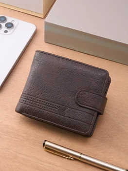 Men Wallets Leather Zipper Purse Man Slim Card Horders Quality Male Short Multi-card Wallet Coin Pocket Purse 1