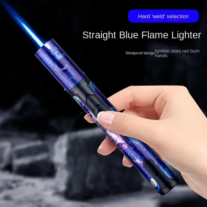 HONEST Metal Windproof Refillable Pen Torch Lighter Jet Flame Butane for Kitchen BBQ Candle Camping