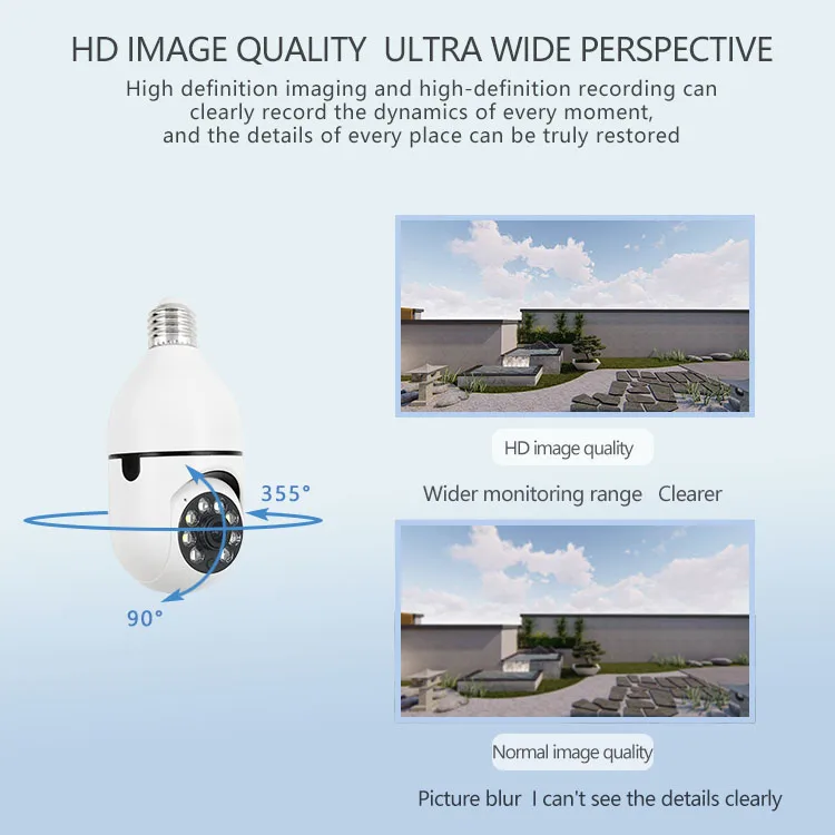 4MP E27 Bulb IP WiFi Camera Indoor Video Surveillance Camera Security protection baby Monitor Full Color Night Vision ICSEE 4