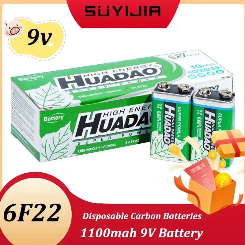 Alkaline Battery Disposable Battery 10 pieces disposable battery 9V alkaline battery multimeter alarm microphone 6F22 carbon dry 1100mah for KTV toys
