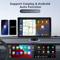 Autoradio portable GEARELEC 7 pouces, CarPlay sans fil, Android Auto, écran tactile universel, lecteur multimédia vidéo avec caméra de recul FM 3