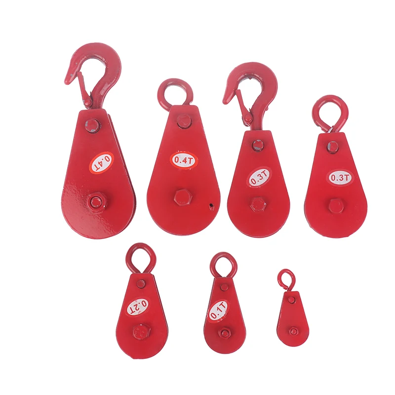 1PC Suspension Hook Suspension Ring Rolling Pulley 0.05T/0.1T/0.2T/0.3T/0.4T Fixed Pulley Wheel Round Ring Dynamic Pulley Set 2