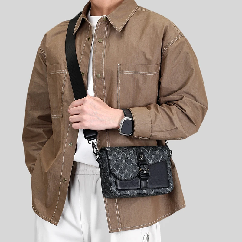 High-End Men’s PU Leather Crossbody Sling Bag