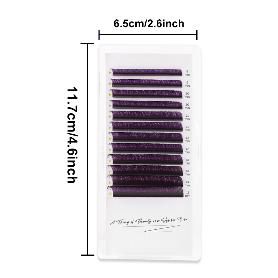 AGUUD Ombre Farbe Wimpernverlängerung Einzelner Nerz Schwarz Farbverlauf Blau Lila Farbige Falsche Wimpern Professionelles Salon Make-up – Detail 8