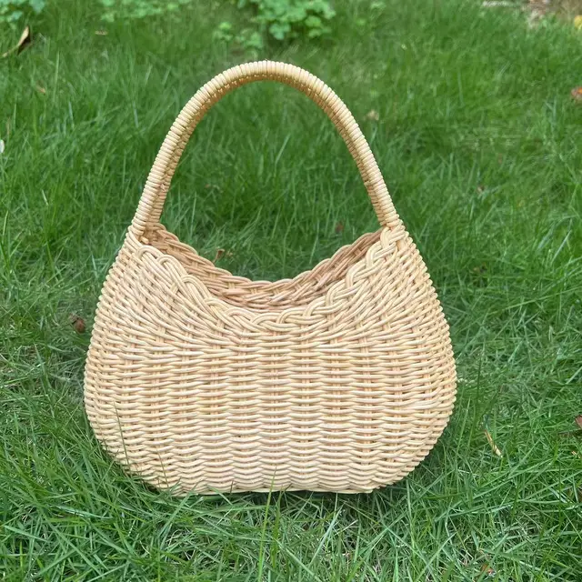 Handmade Bamboo Woven Handbag - Small Bohemian Summer Bag