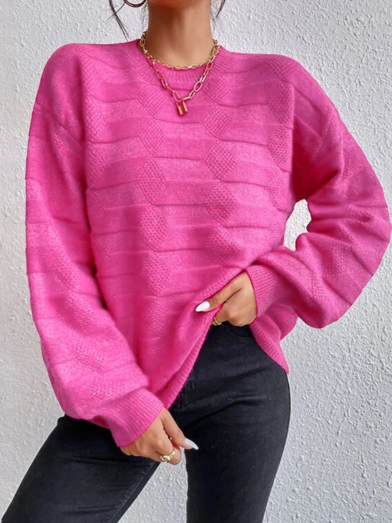 

Женские свитера с длинным рукавом Wixra, повседневные Джемперы ярких цветов с круглым вырезом, Осень-зима 2023