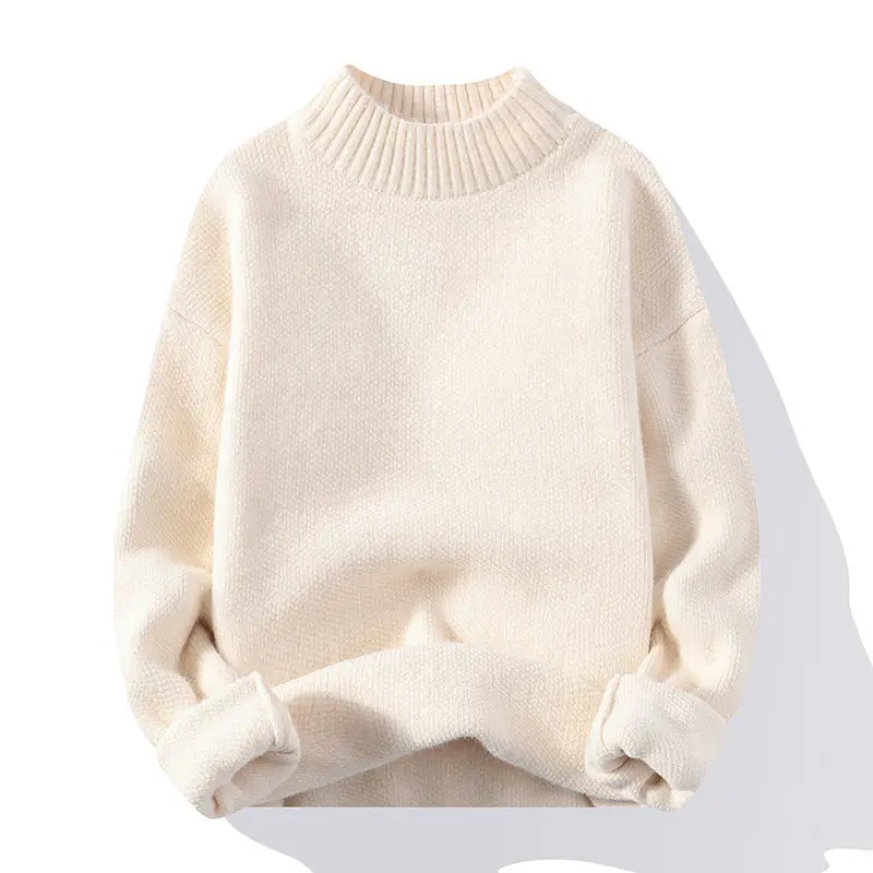 

Autumn Winter Casual Sweater Men Loose Round Neck Knitwear Long Sleeve Mens new Fashion Pullovers Solid Color Trendy Sweaters