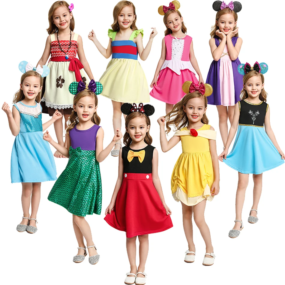 Baby Frozen Dress for Girl Birthday Party Cosplay Princess Costume Kid Summer Casual Clothes