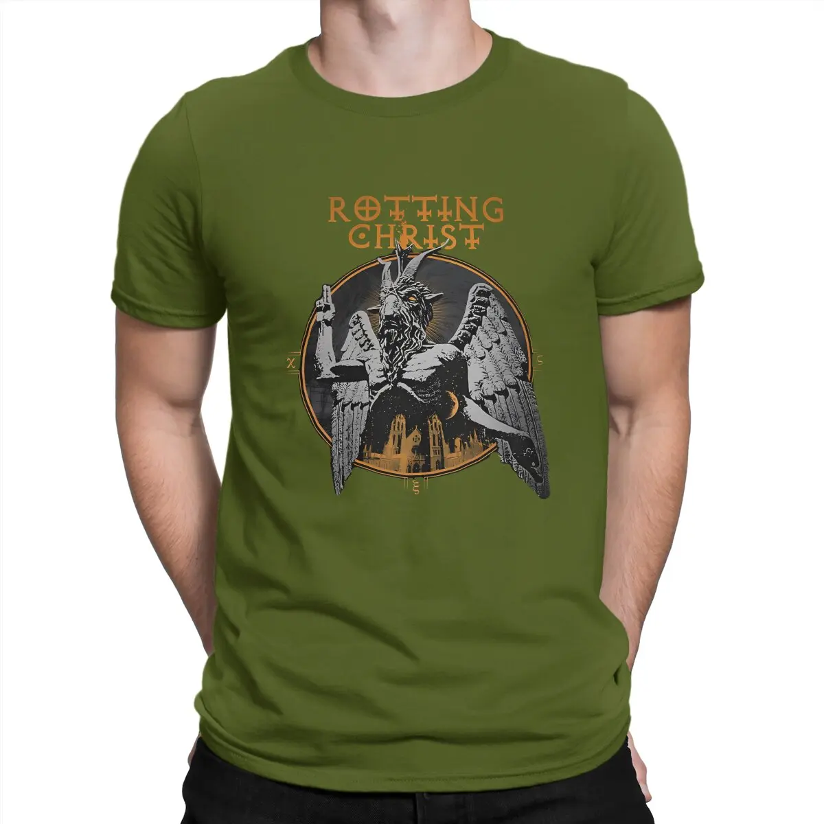 thumbnail image 1 of Camisetas de música rock para hombre, camisetas de algodón con cuello redondo, camisetas de manga corta de Rotting Christ, camisetas de verano, 1 of 7