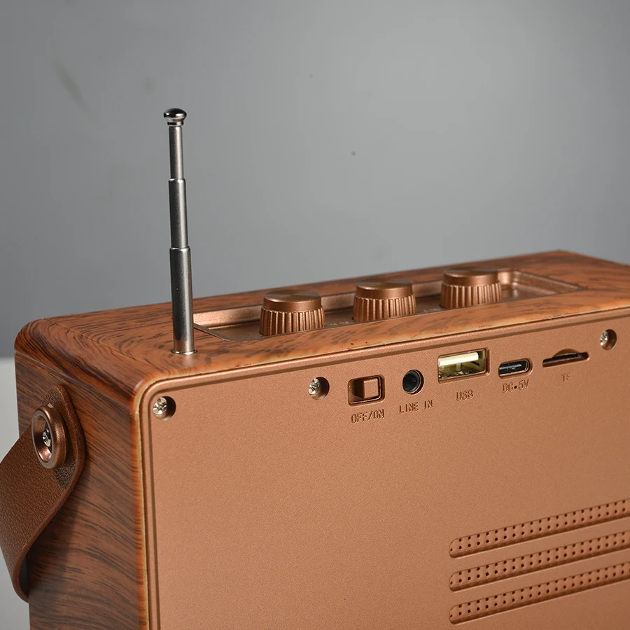 Retro Portable Wireless Bluetooth Speaker High-Quality Powerful Stereo Sound Box Vintage FM Rechargeable MP3 Player_voghion.com