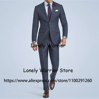 Grey Suits For Mens Notched Lapel Slim Fit Formal Business Blazer Wedding Groom Tuxedo 2 Piece Set Terno Masculino Jacket Pants 1
