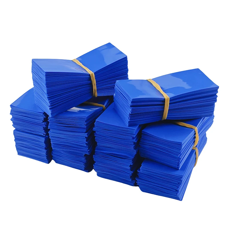 100 pcs Manchon Batterie 18650 Tube Thermorétractable Bleu 78x35mm