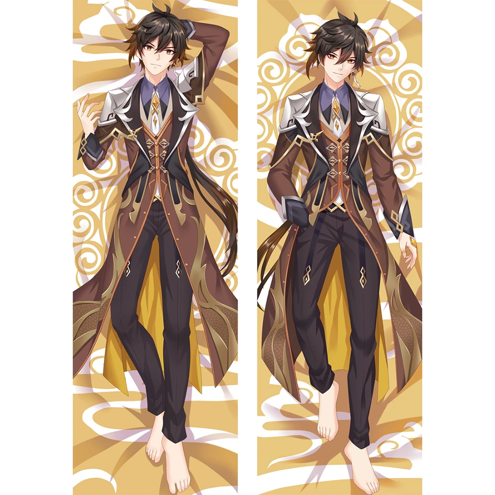 Zhongli Genshin Impact Dakimakura Anime Body Pillow Case, 52 OFF