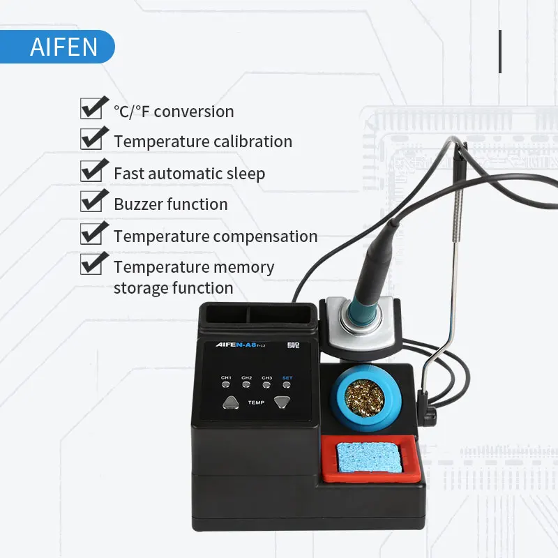 AIFEN?Station de soudage electronique A8, T12 poignee, chauffage rapide pour,PC 전화 BGA SMD PCB IC 스테이션 de reparation
