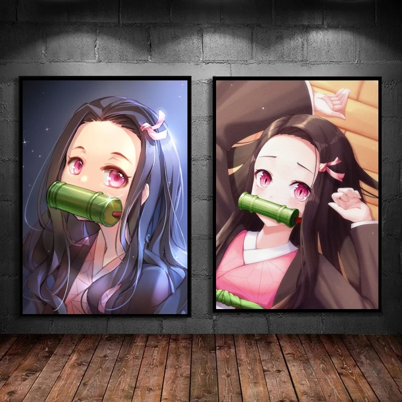 

Canvas Artwork Painting Demon Slayer Kamado Nezuko Room Home Birthday Gifts Decorative Decoration Paintings Comics Pictures