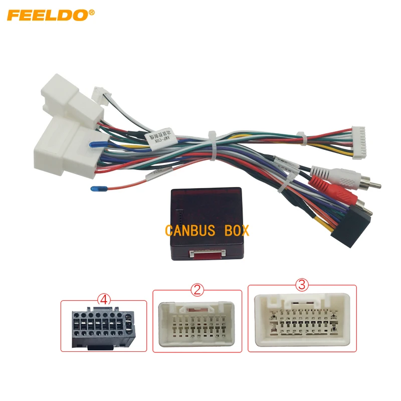 Feeldo Car 16pin Audio Wiring Harness With Canbus Box For Mitsubishi