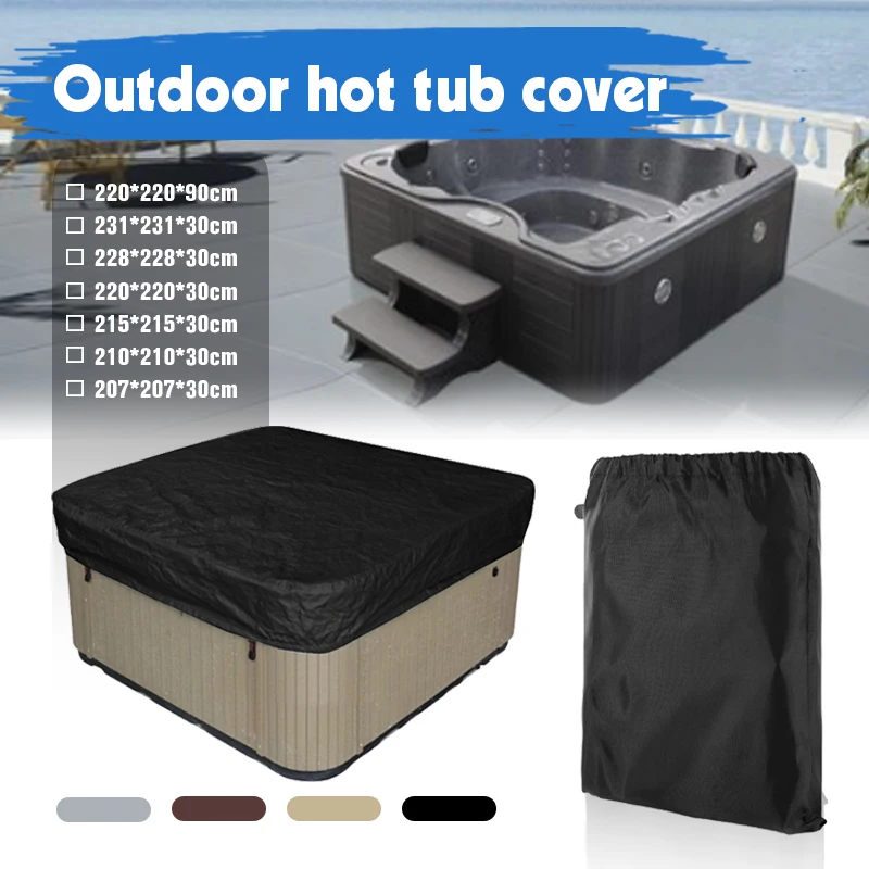 

Square Hot Tub Dust Cover Cap Waterproof Anti-UV Protector Outdoor Warm Spa Hotspring Anti-Fall Leaves Snow Rain Dust Cover