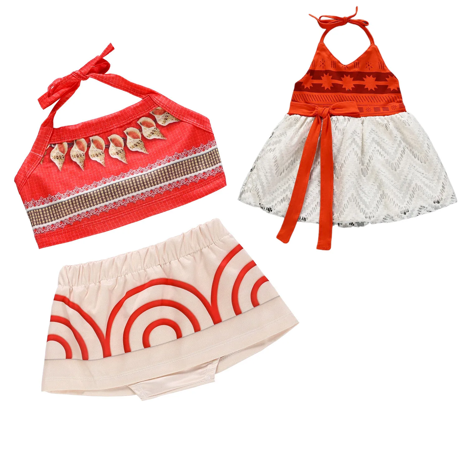 Costume Per Bambini Toddler Adventure Outfit Girls Summer Vaiana Fancy Dress Up Clothes Compleanno Moana Dress Gifts For Girl