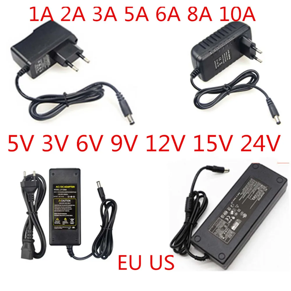 Dc 5V 9V 12V 24V 1A 2A 3A Adattatore Caricabatterie Dc 5 9 12 24V Volt Dc Swiching Eu 220V A 12V Led Strip Lamp Driver Led
