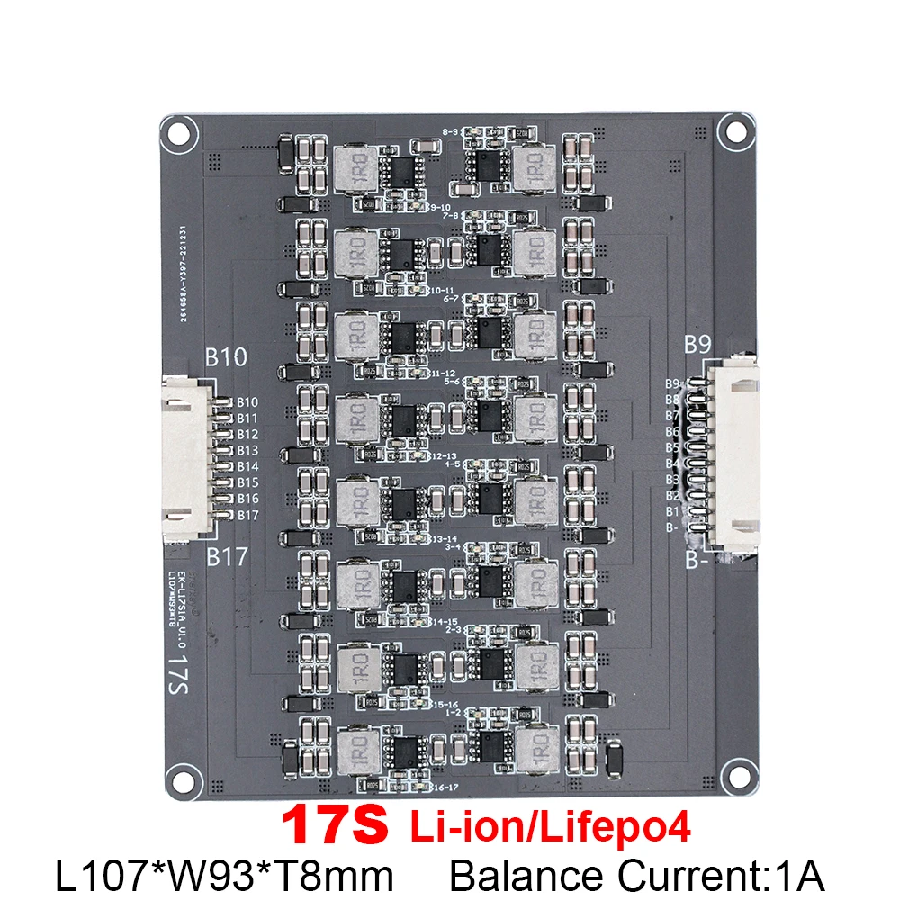 Bms 17S 1.2A Active Balancer Equalizzatore Li-Ion Lithium Lifepo4 Battery Cell Packs Bilanciamento Induttanza Trasferimento Di Energia Per Escooter