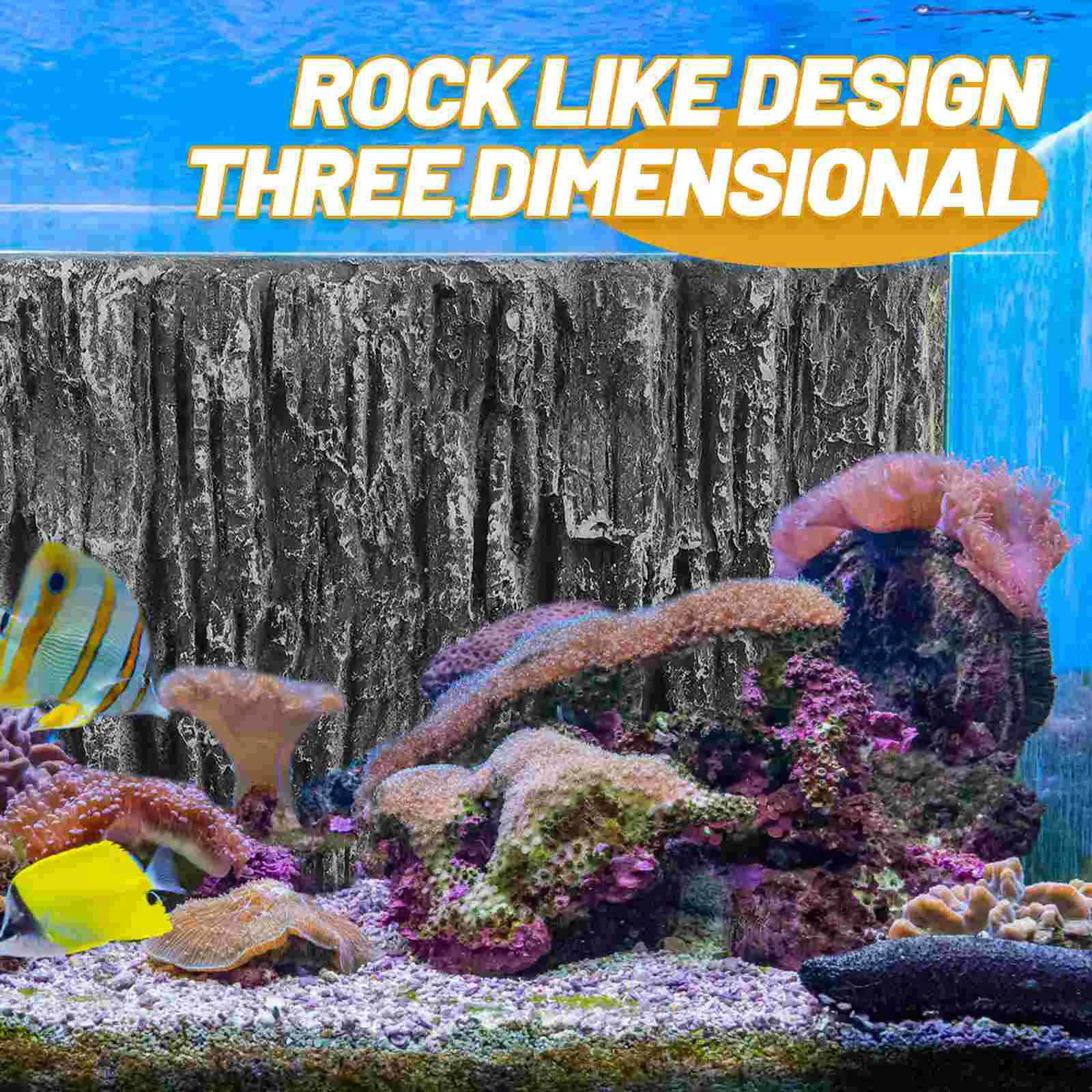 Pu Material 3d Fish Tank Background Reptile Terrarium Boards Clockwork Stone Decoration Panels Aquarium Landscaping naments Pet