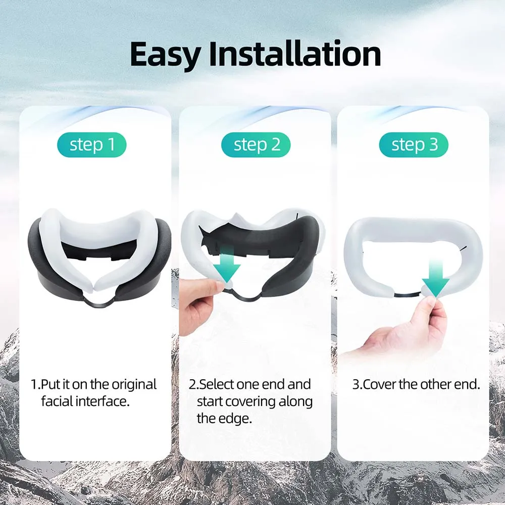 AMVR Silicone Face Cover for Quest 3 Headset Facial Interface VR Accessories
