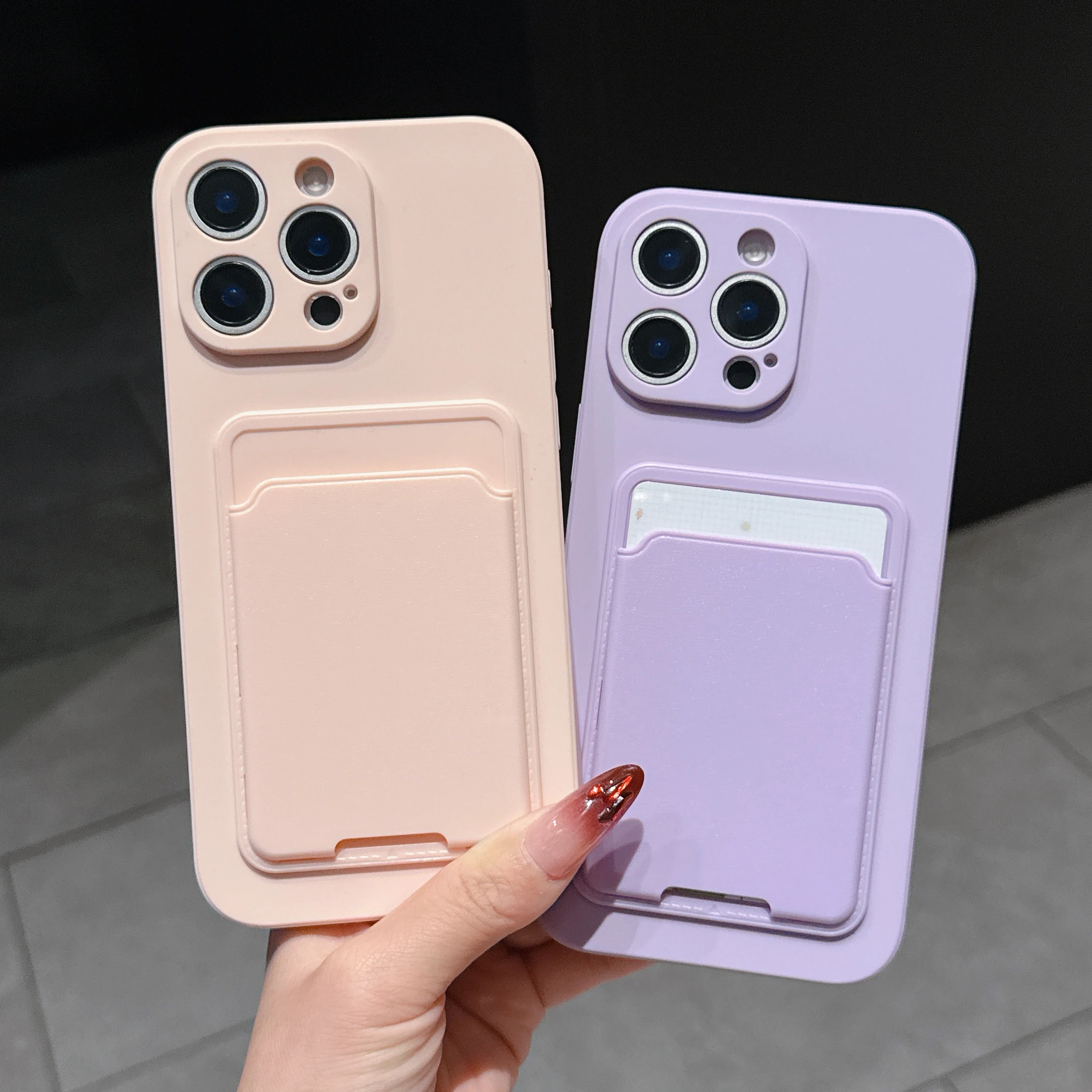 Premium Wallet Cover with Card Slot Holder - Soft Silicone Case