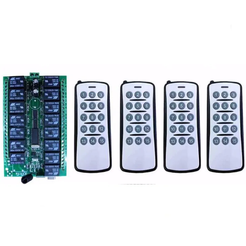 Controle de Rádio Frequência 1000m dc 12v 15 Canais sem Fio Transmissor e Receptor Porta de Garagem Venezianas